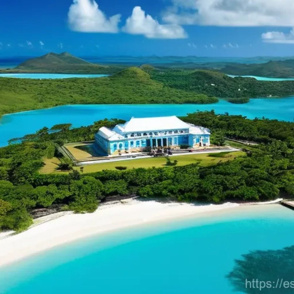 앤티가 바부다 정치적 이슈 - **Prompt:** A picturesque aerial view of Antigua and Barbuda, showcasing a harmonious blend of its p...