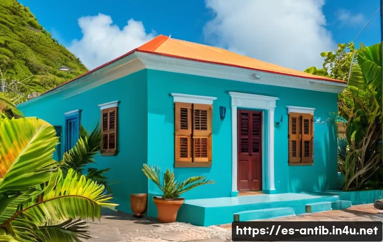 앤티가 바부다 저렴한 숙소 찾기 - Cozy guesthouse exterior in English Harbour, Antigua, featuring vibrant Caribbean architecture with ...